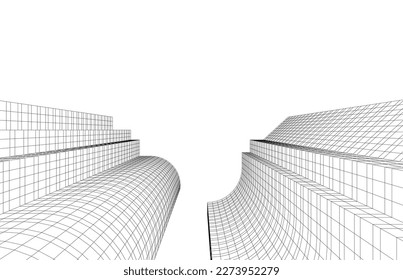 Abstract architecture background 3d illustration 