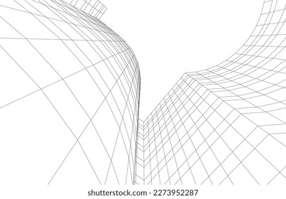 Abstract architecture background 3d illustration 