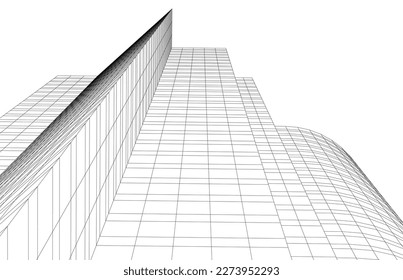 Abstract architecture background 3d illustration 