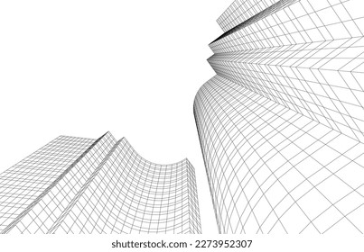 Abstract architecture background 3d illustration 
