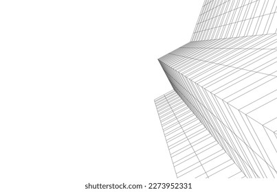 Abstract architecture background 3d illustration 