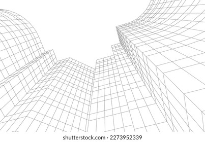 Abstract architecture background 3d illustration 