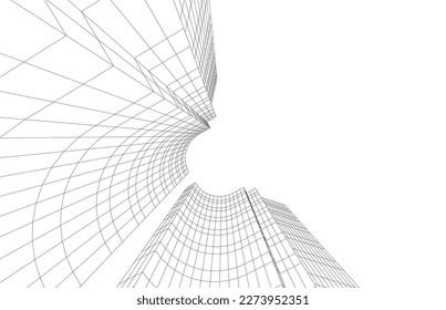 Abstract architecture background 3d illustration 