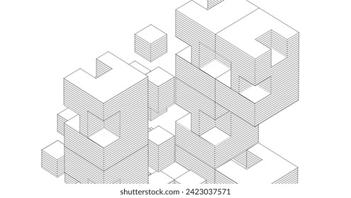abstract architecture background 
3d illustration