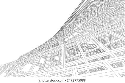 Abstract architecture background 3d rendering