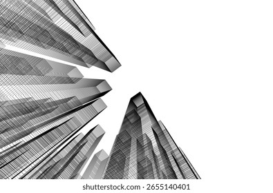 Fondo de arquitectura abstracta Representación 3D