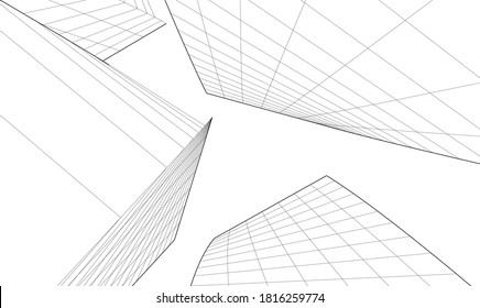 abstract architecture background 3d structure