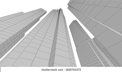abstract architecture background 3d structure