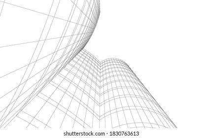 abstract architecture background 3d structure