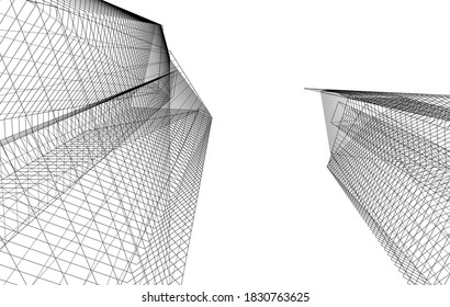 abstract architecture background 3d structure
