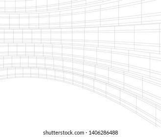 Abstract architecture background 3d vector illustration