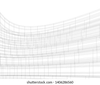 Abstract architecture background 3d vector illustration