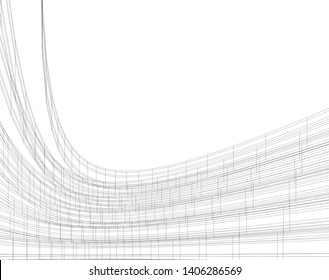 Abstract architecture background 3d vector illustration