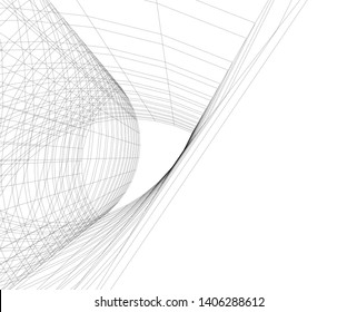 Abstract architecture background 3d vector illustration