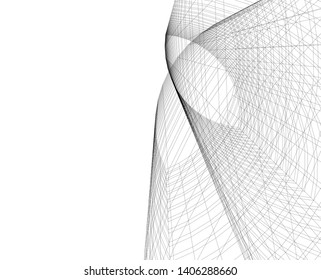 Abstract architecture background 3d vector illustration