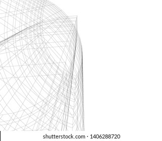 Abstract architecture background 3d vector illustration