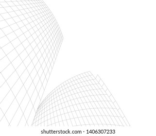 Abstract architecture background 3d vector illustration