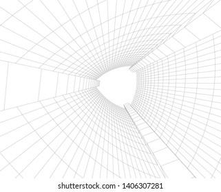 Abstract architecture background 3d vector illustration