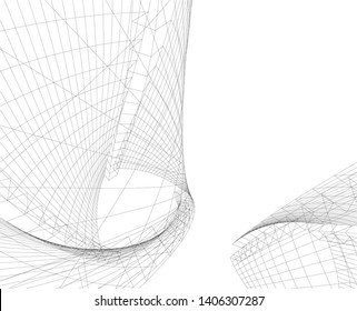 Abstract architecture background 3d vector illustration