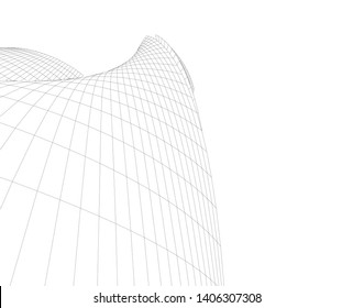 Abstract architecture background 3d vector illustration