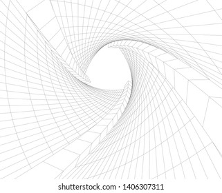 Abstract architecture background 3d vector illustration