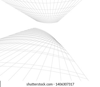 Abstract architecture background 3d vector illustration