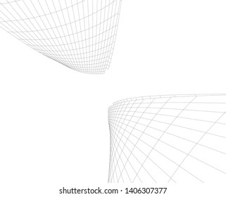 Abstract architecture background 3d vector illustration