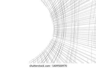 Abstract architecture background 3d, vector illustration