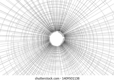 Abstract architecture background 3d, vector illustration