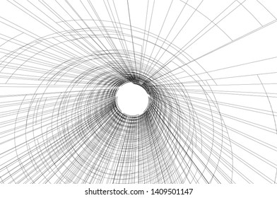 Abstract architecture background 3d, vector illustration