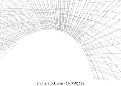 Abstract architecture background 3d, vector illustration