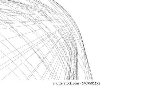 Abstract architecture background 3d, vector illustration