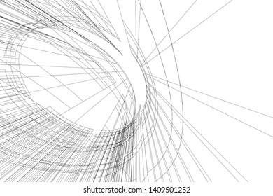 Abstract architecture background 3d, vector illustration