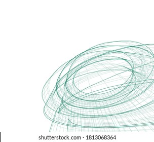 Abstract architecture background 3d vector illustration