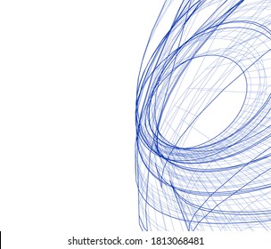 Abstract architecture background 3d vector illustration