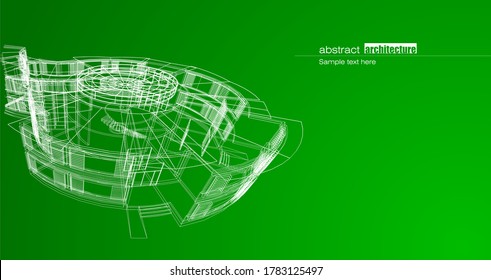 Abstract architecture background with essential buildings and landmarks design