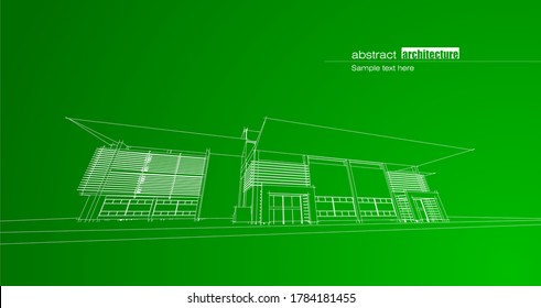 Abstract architecture background with essential buildings and landmarks design