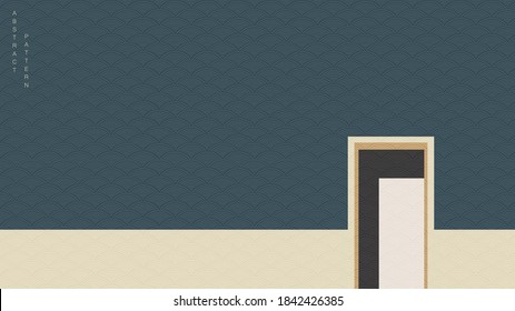 Abstract architecture background with geometric pattern vector. Japanese wave pattern with Art construction banner