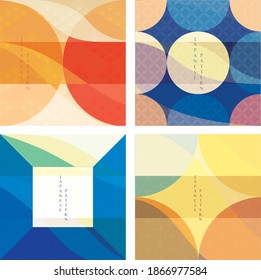 Abstract architecture background with geometric pattern. Curve and wavy elements with Japanese pattern.