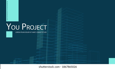 Abstract architecture background, layout brochure template, abstract architecture composition.  Geometric design.