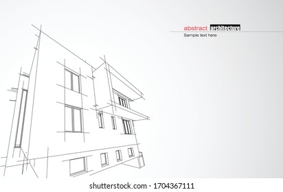 Abstract architecture background with modern buildings and landmarks design