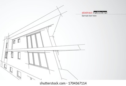 Abstract architecture background with modern buildings and landmarks design
