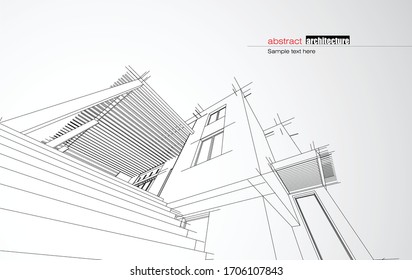 Abstract architecture background with modern buildings and landmarks design