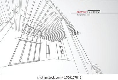Abstract architecture background with modern buildings and landmarks design