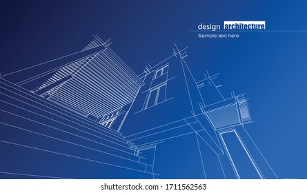 Abstract architecture background with modern buildings and landmarks design