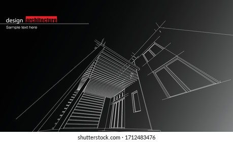 Abstract architecture background with modern buildings and landmarks design