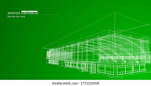 Abstract architecture background with modern buildings and landmarks design