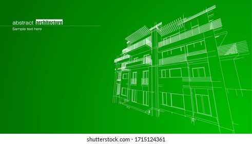 Abstrakter Architektur-Hintergrund mit modernen Gebäuden und Wahrzeichen-Design