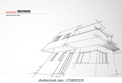 Abstract architecture background with modern buildings and landmarks design