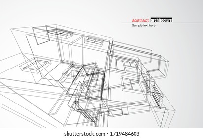 Abstract architecture background with modern buildings and landmarks design